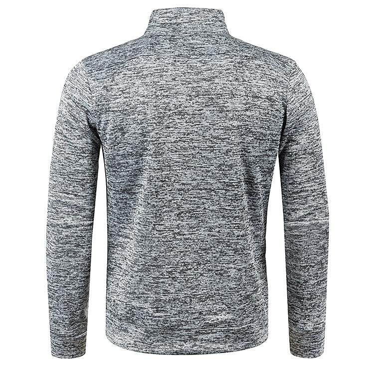 Herren Stehkragen Cardigan Langarm Dünner Fleece-Pullover