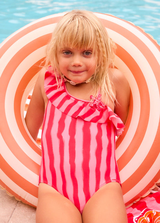 Asymmetrical swimsuit for girls