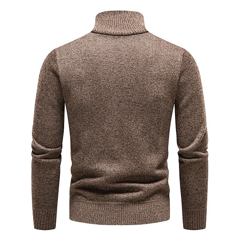 Herren Stehkragen Color Block Fleece-Pullover mit halbem Reißverschluss