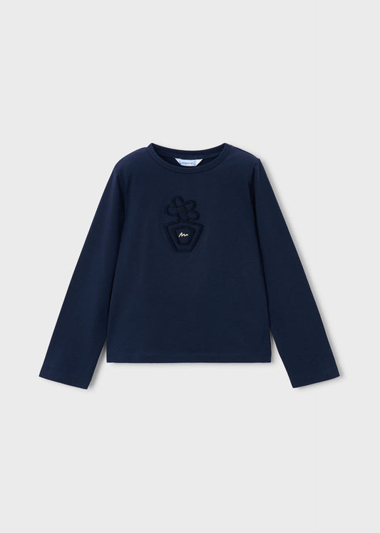 Einfaches T-Shirt mit Blumenmuster für Mädchen