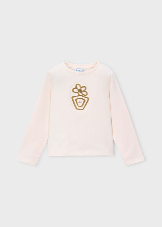 Einfaches T-Shirt mit Blumenmuster für Mädchen