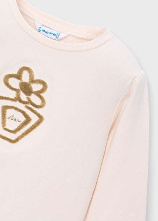 Einfaches T-Shirt mit Blumenmuster für Mädchen