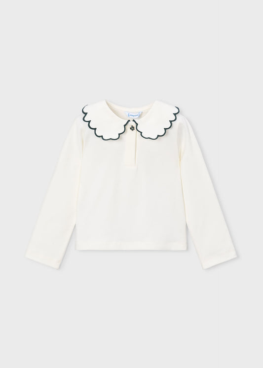 Einfaches Mädchen-Poloshirt mit Bubikragen