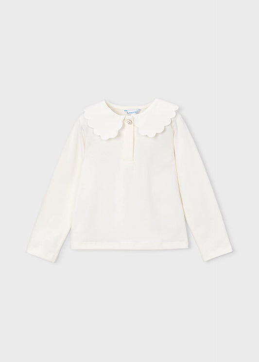 Einfaches Mädchen-Poloshirt mit Bubikragen