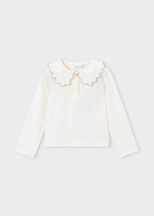 Einfaches Mädchen-Poloshirt mit Bubikragen