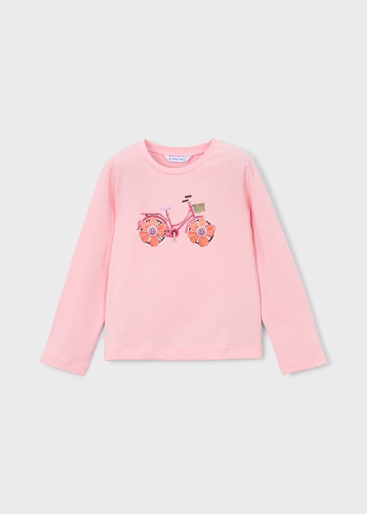 Langarm-T-Shirt für Mädchen mit Fahrrad-Motiv