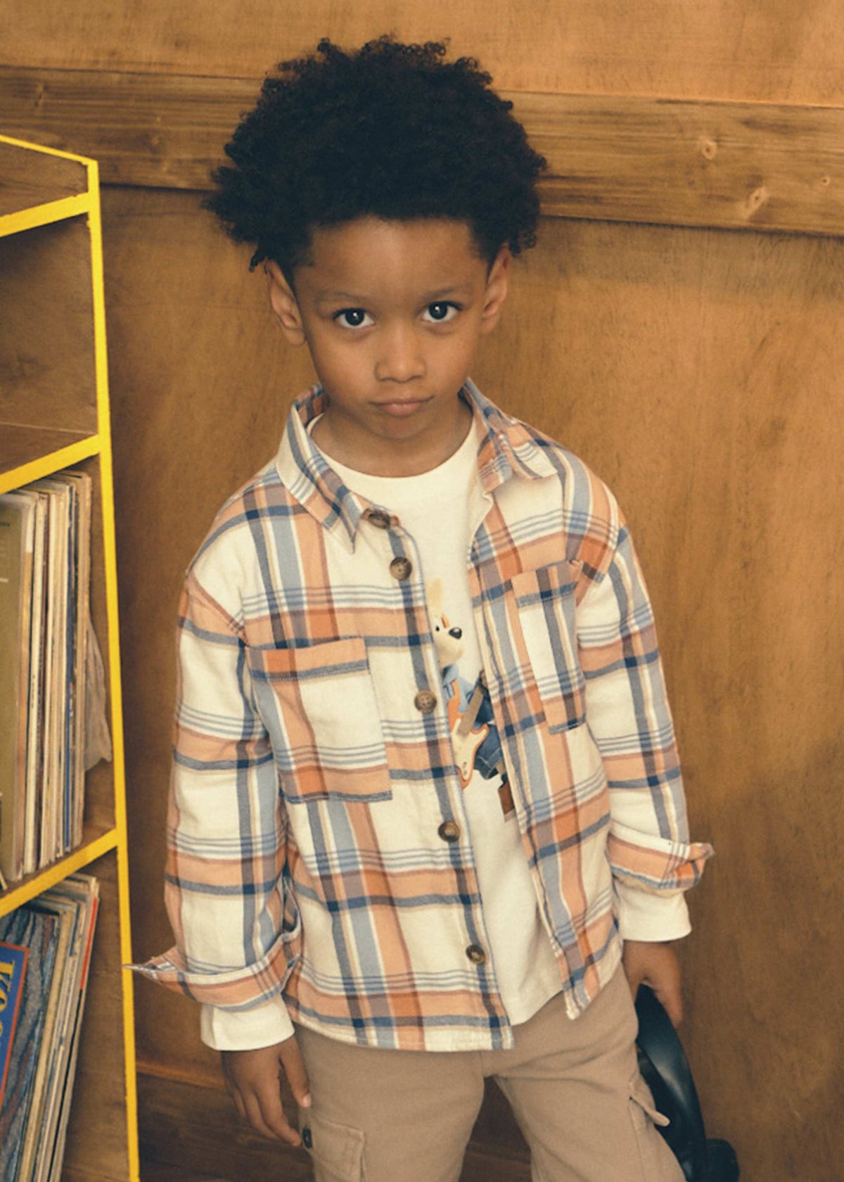 Boy check overshirt