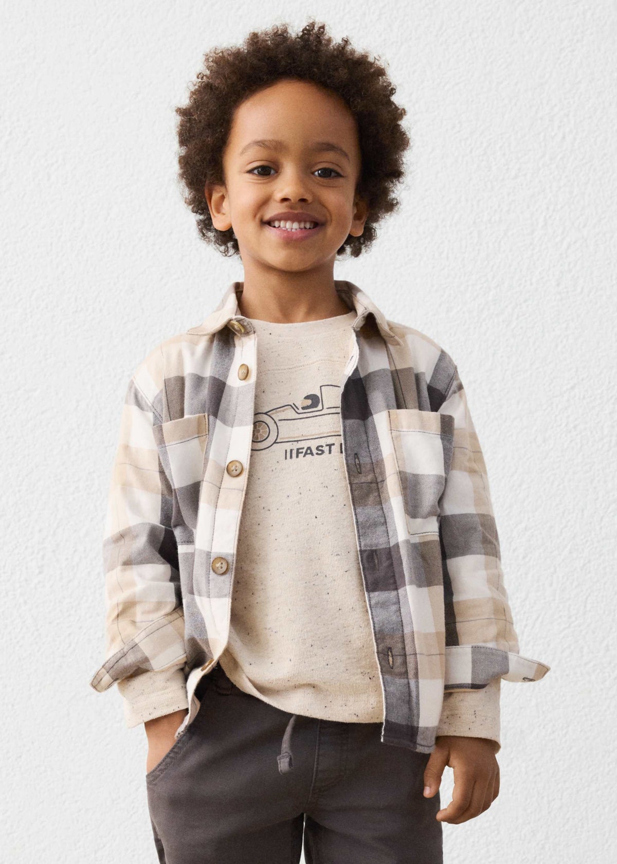 Boy check overshirt