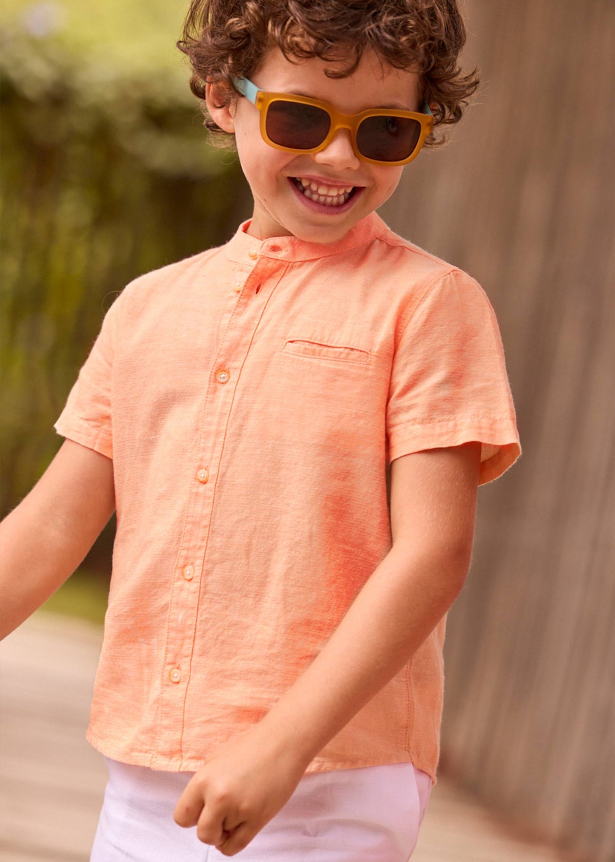 Boy mandarin collar shirt
