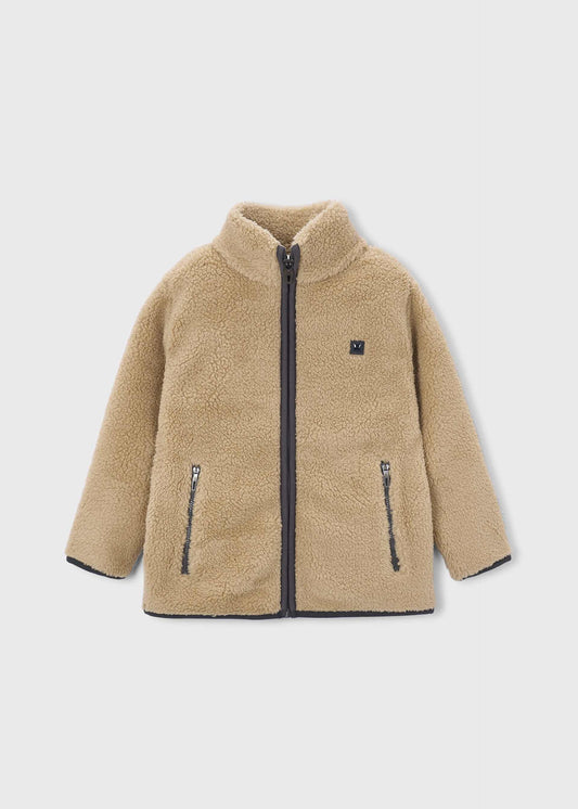Boy sheepskin zip-up jacket