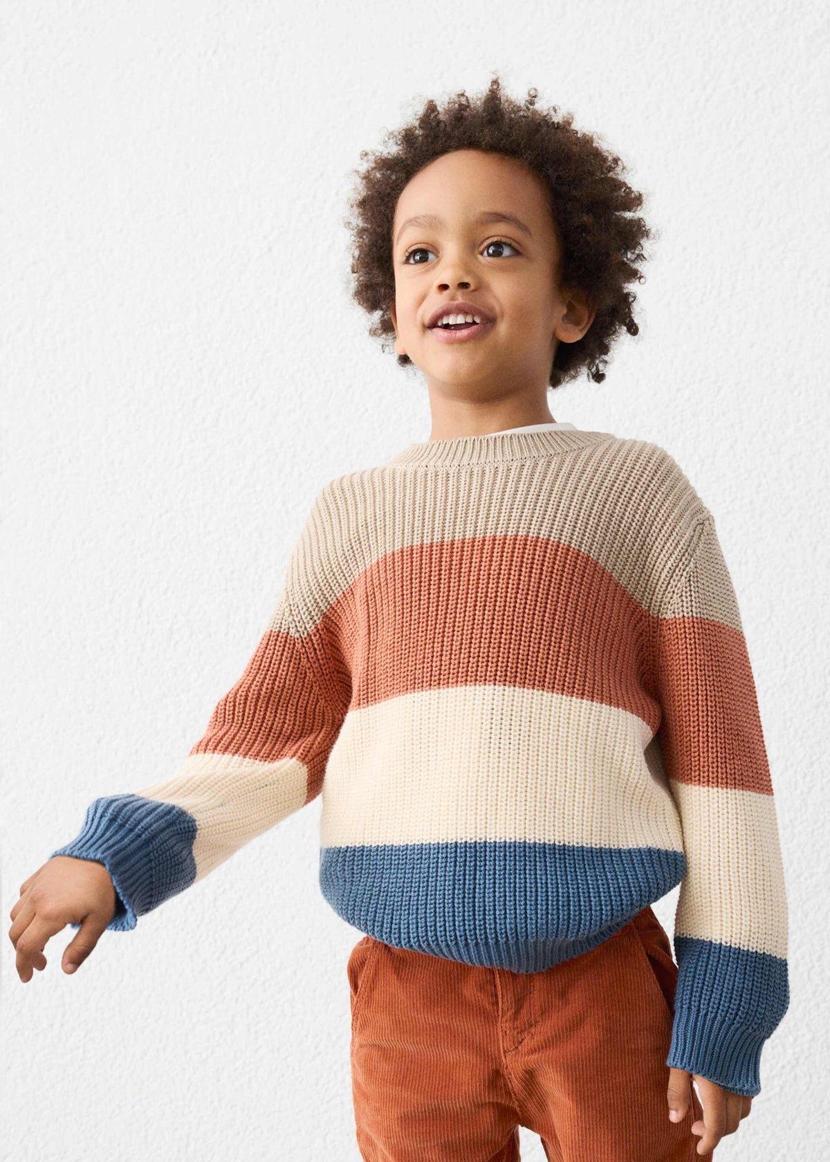 Jungen-Pullover mit Blockstreifen