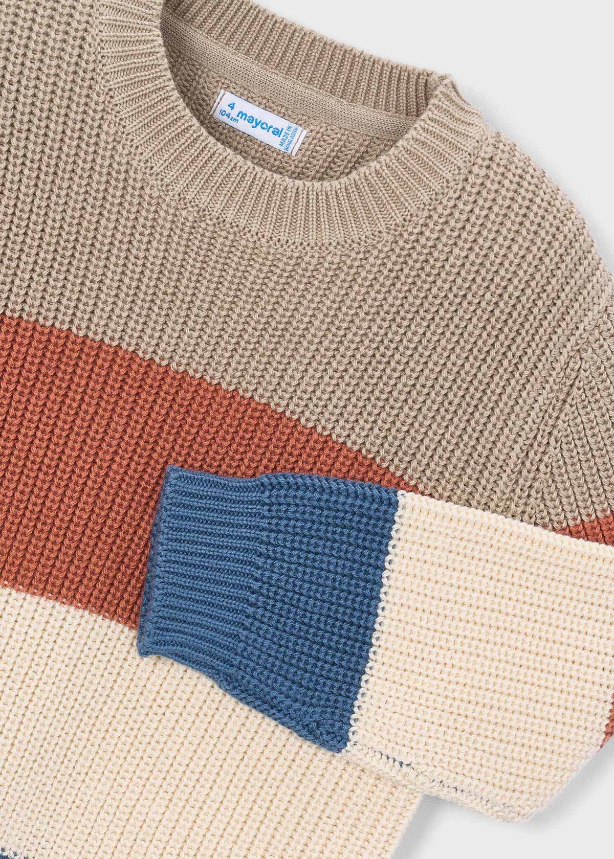 Jungen-Pullover mit Blockstreifen