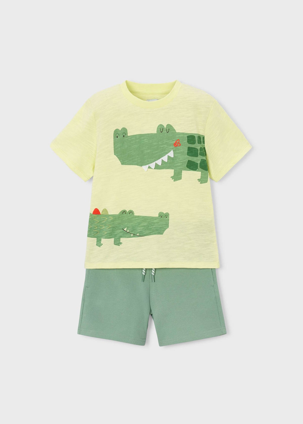 Boys' crocodile-print T-shirt and trousers set