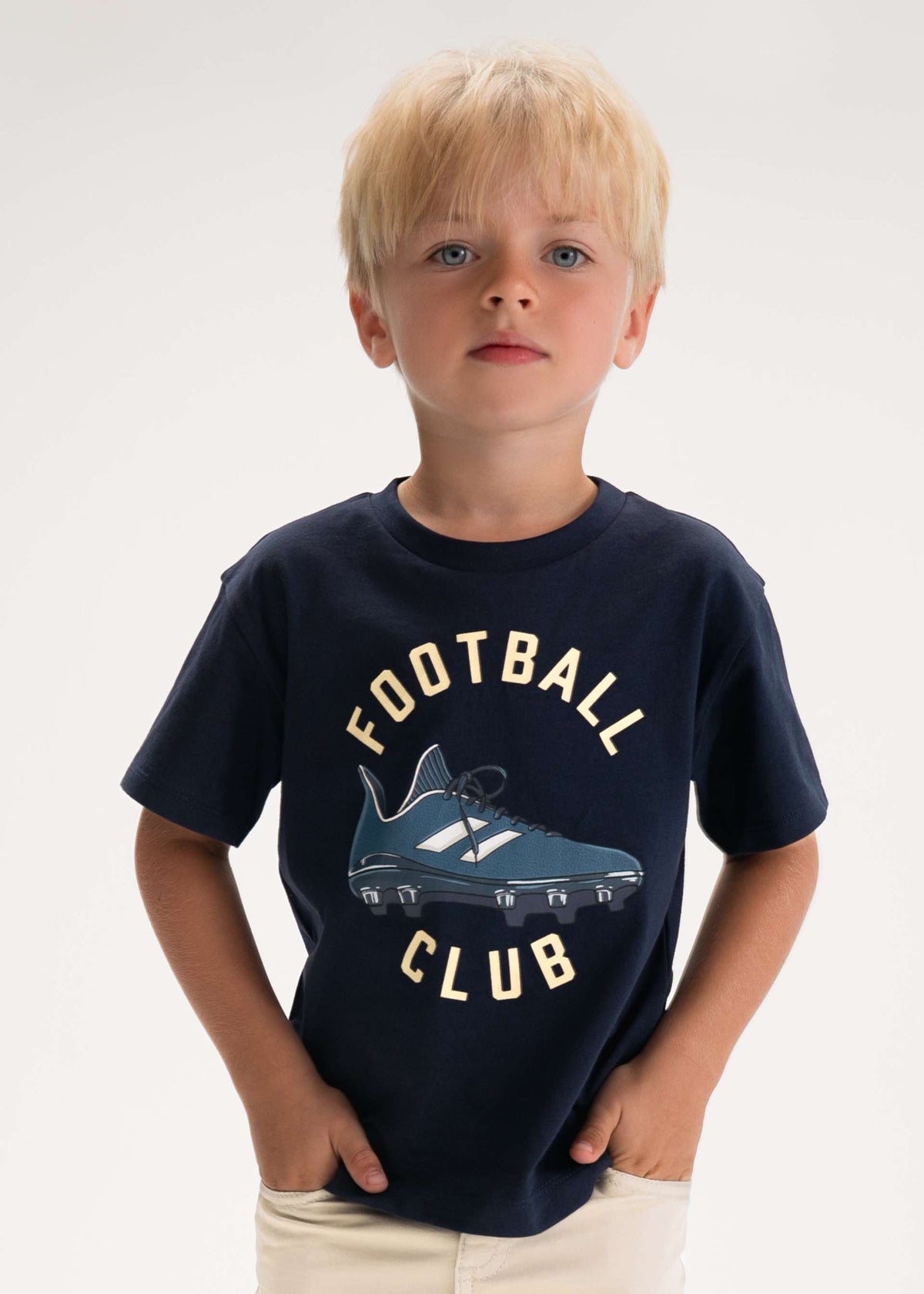 Fußballschuh-T-Shirt für Jungen