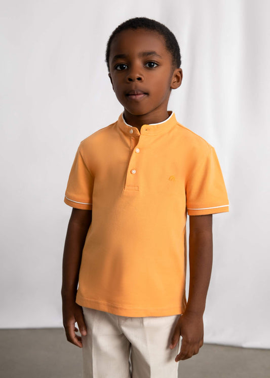 Boy's mandarin collar polo shirt