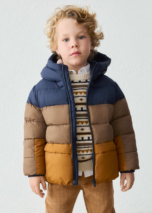 Boys' mixed-fabric jacket