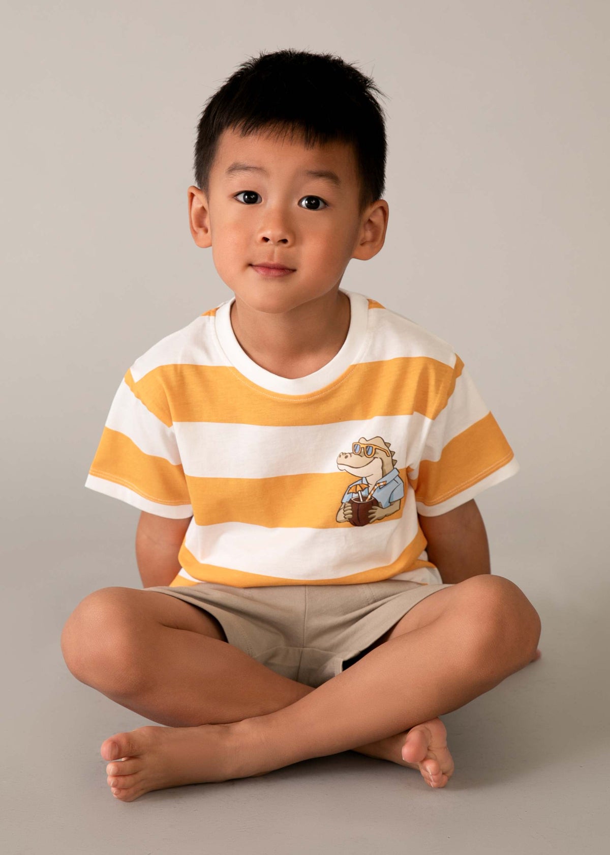 Boys' striped trousers and T-shirt set