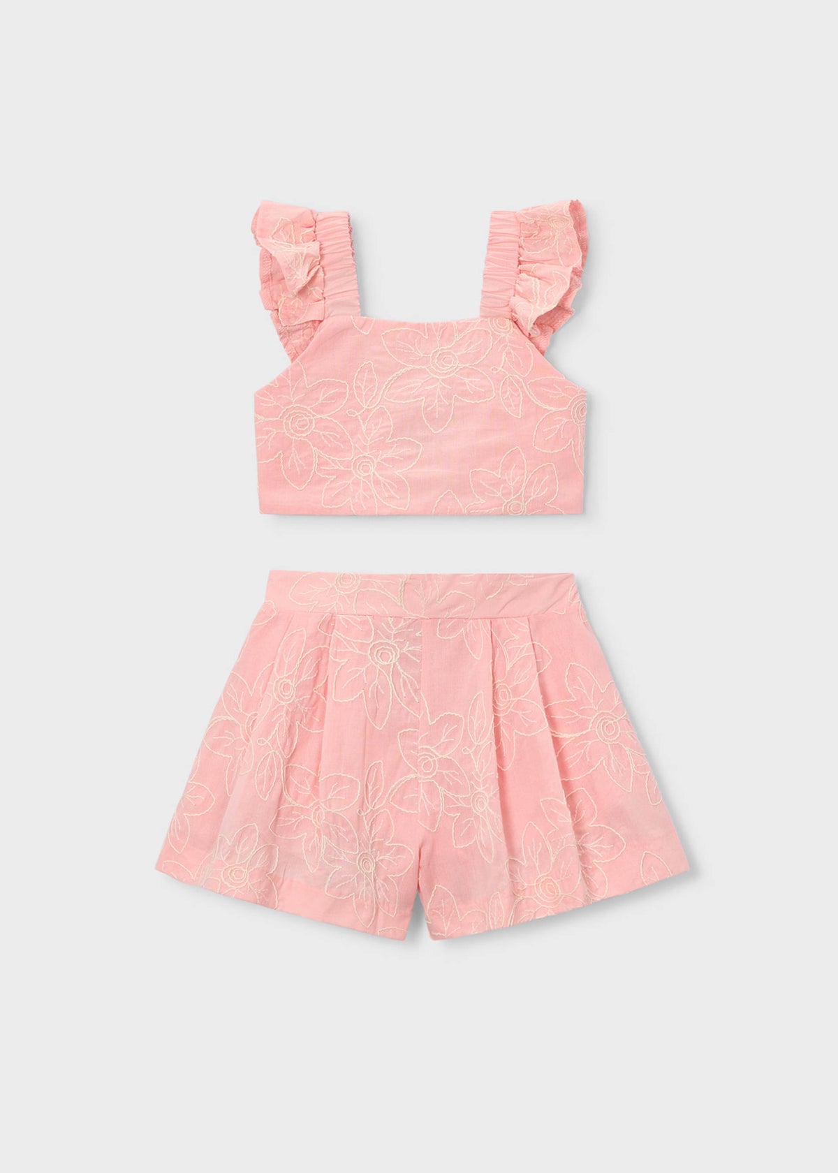 Ceremony set with Bermuda Shorts girl with ruffles