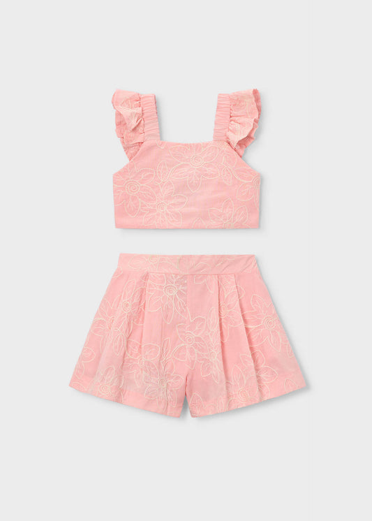 Festliches Set mit Bermuda-Shorts und Rüschen-Oberteil für Mädchen