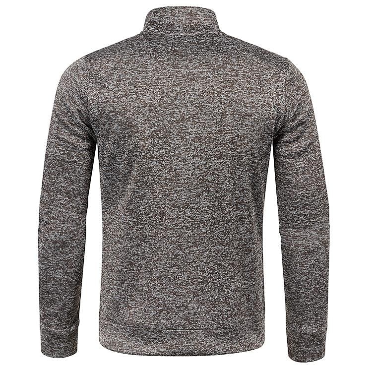 Herren Stehkragen Cardigan Langarm Dünner Fleece-Pullover