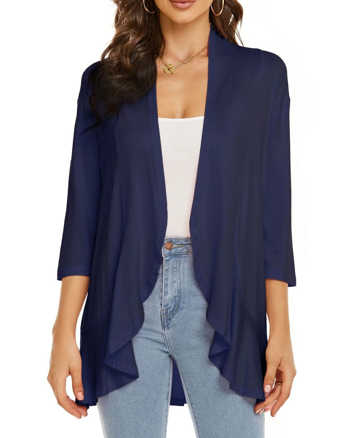 ✨Top-3 Sale Cardigan 2025✨|Women Fall/Winter Lightweight Open Front Casual Ruffle Cardigan