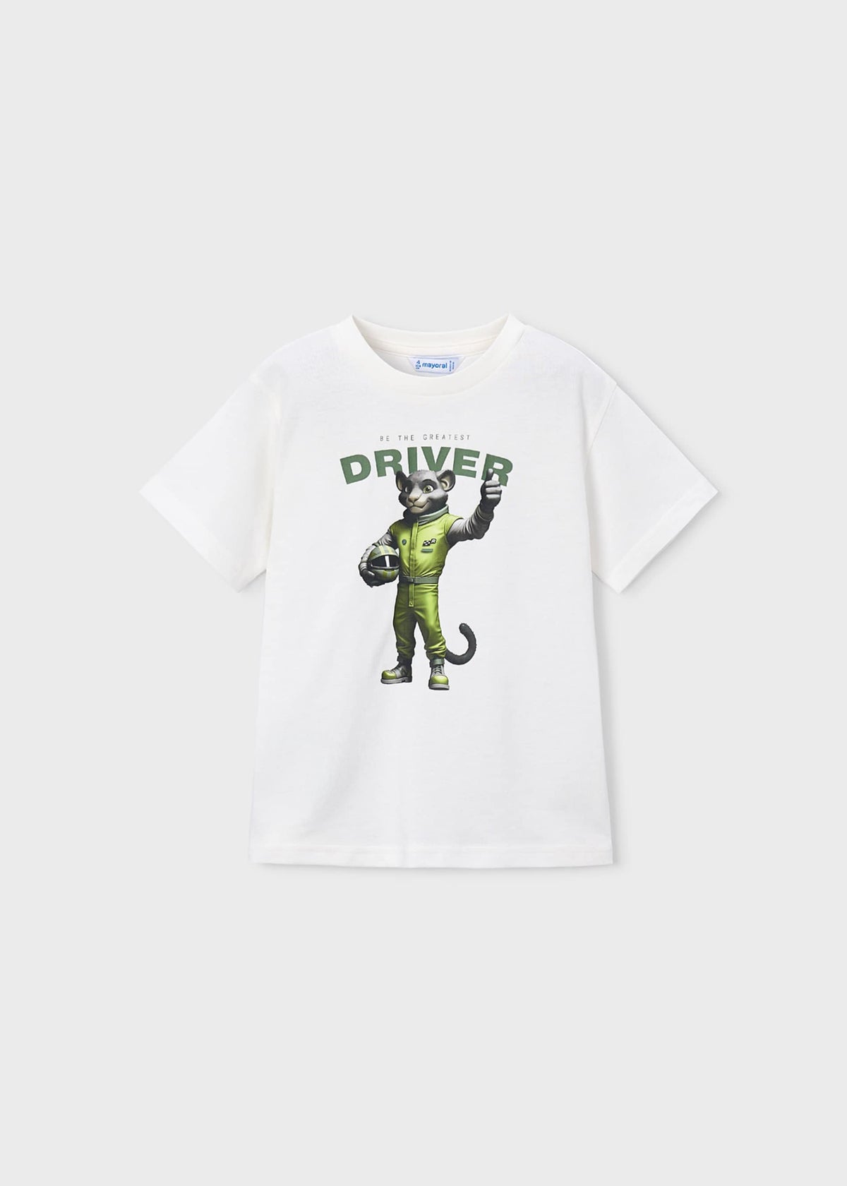 Jungen-T-Shirt mit Rennfahrer-Motiv