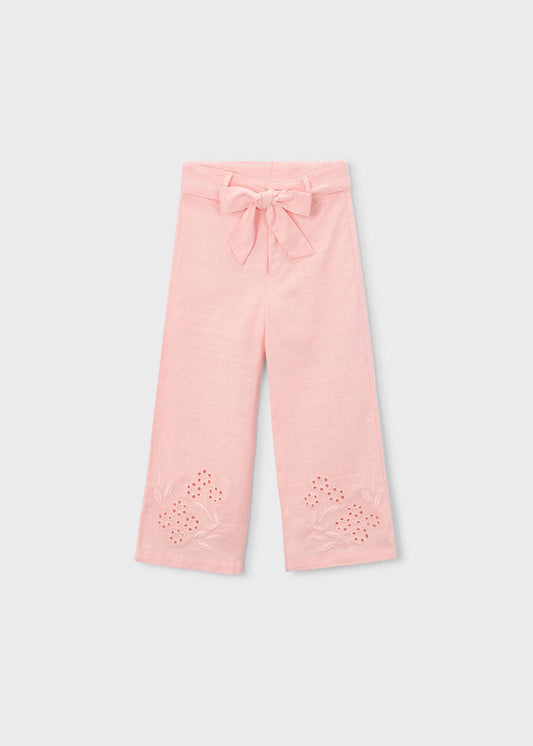 Bestickte Leinenhose für Mädchen