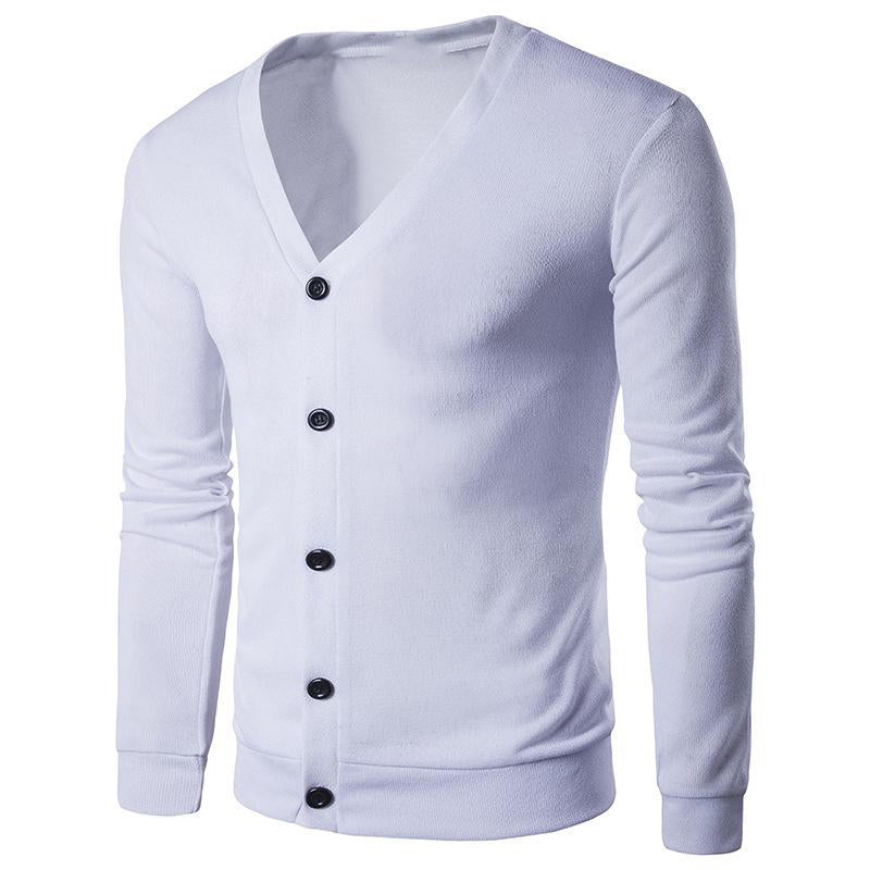 Herren Strickcardigan mit V-Ausschnitt und Unifarbe