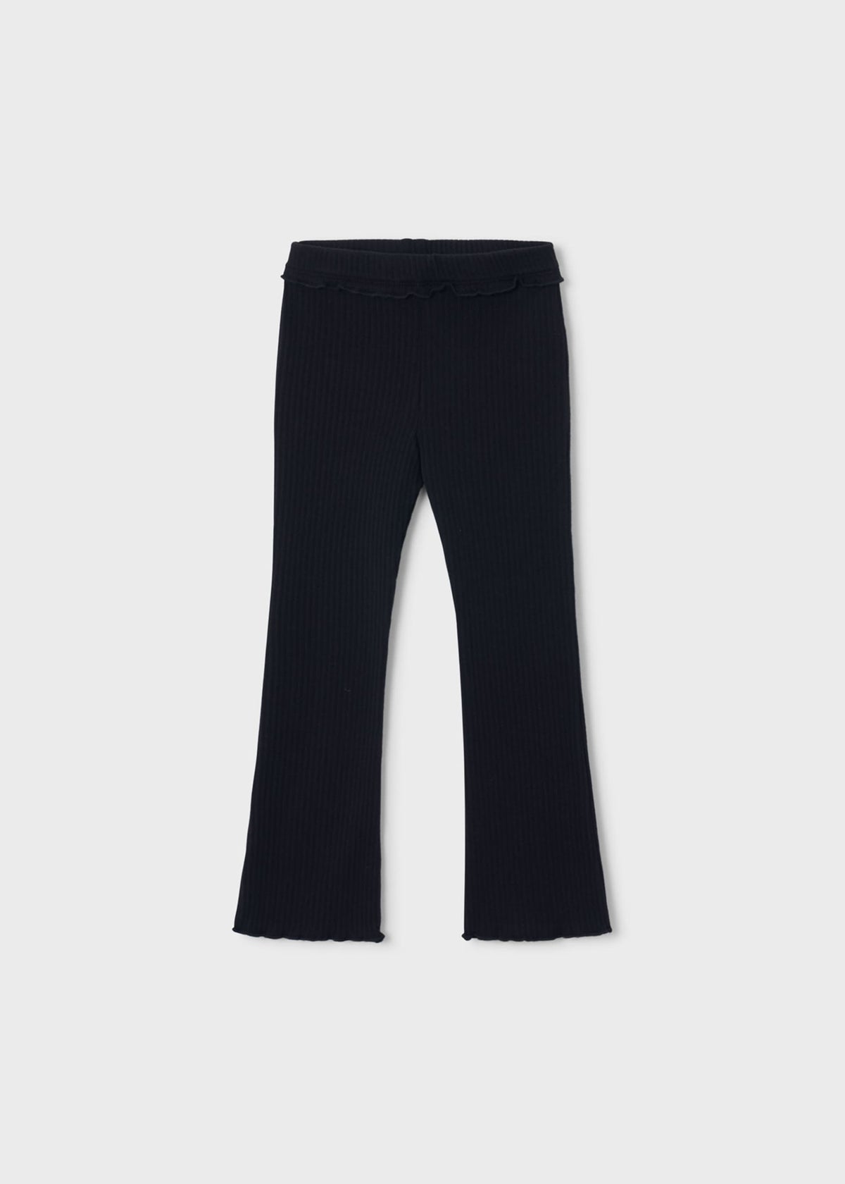 Flared ribbed leggings for girls