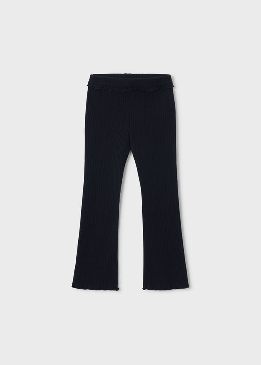 Flared ribbed leggings for girls