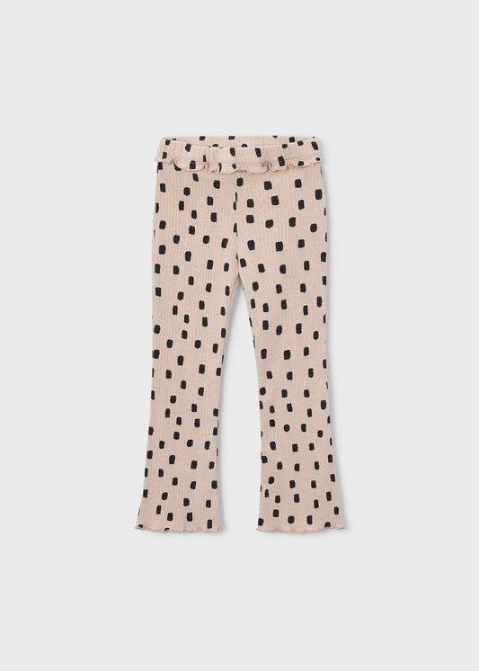 Flared ribbed leggings for girls
