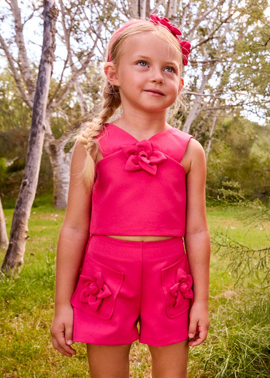 Blumen-Set mit Bermuda-Shorts-Mädchen