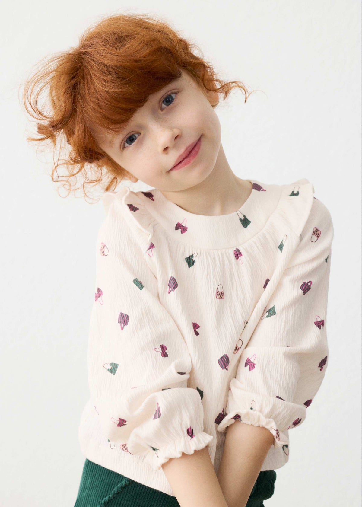 Girl bambula print blouse