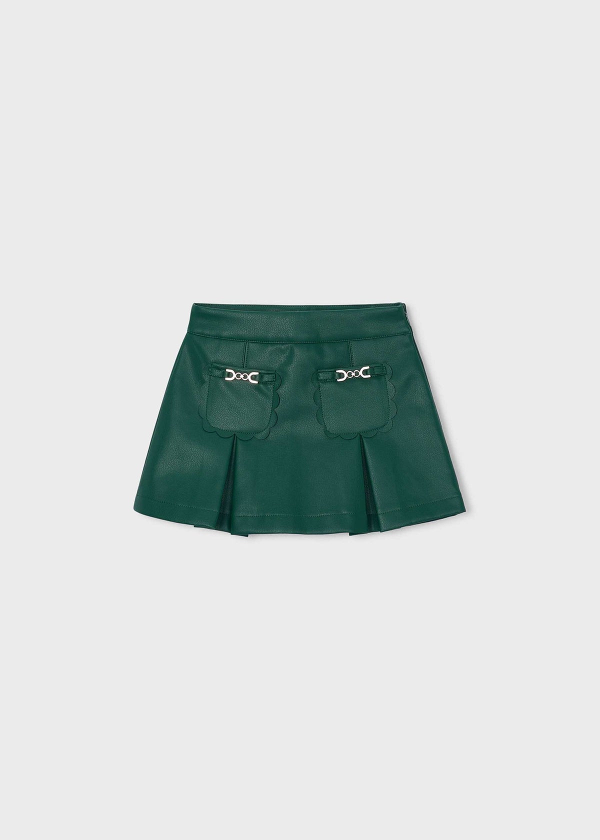 Girl faux leather skirt with pockets
