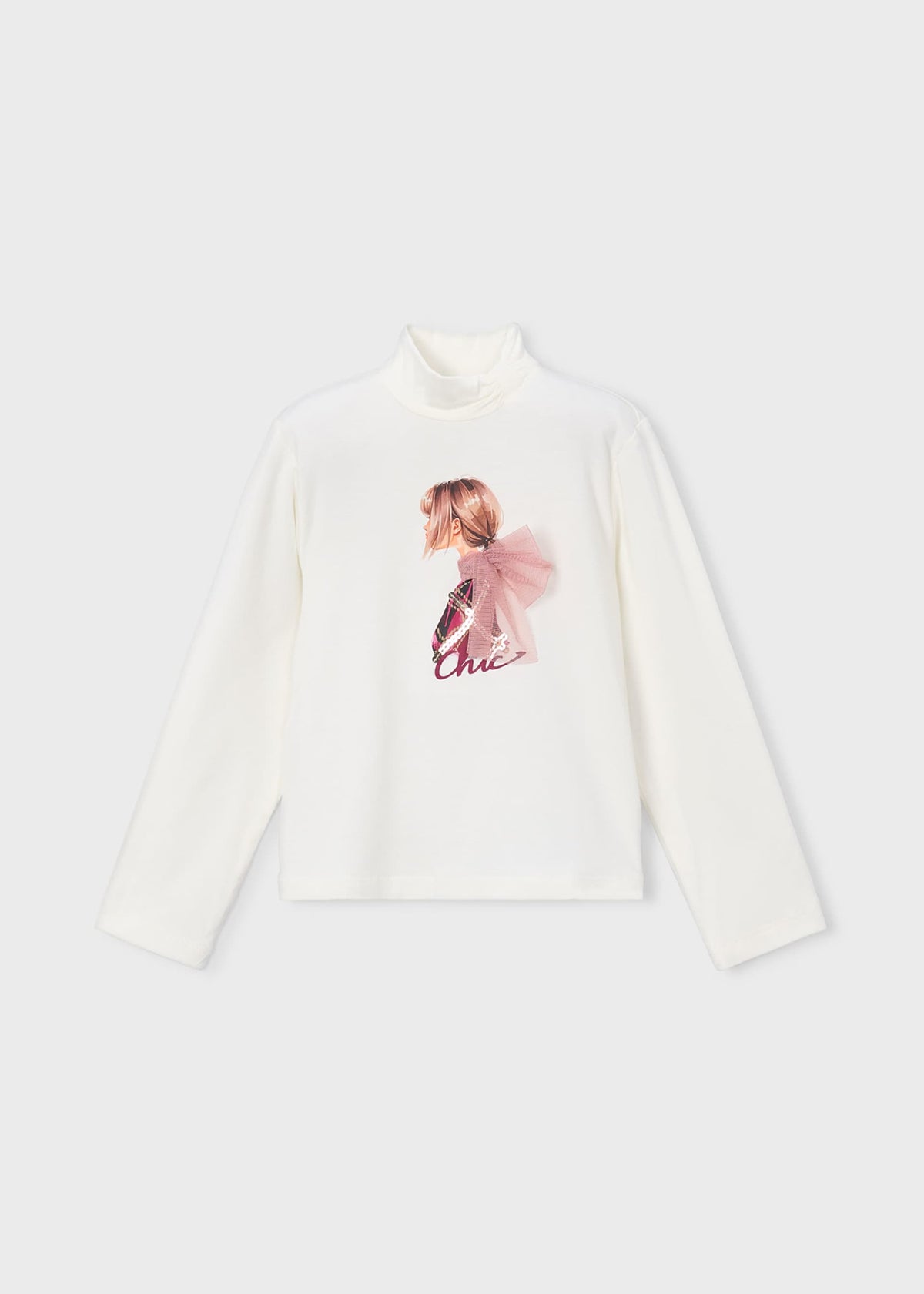 Girl Graphic high-collar T-shirt