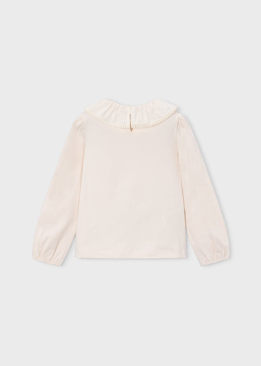 Girl ruffled neck blouse