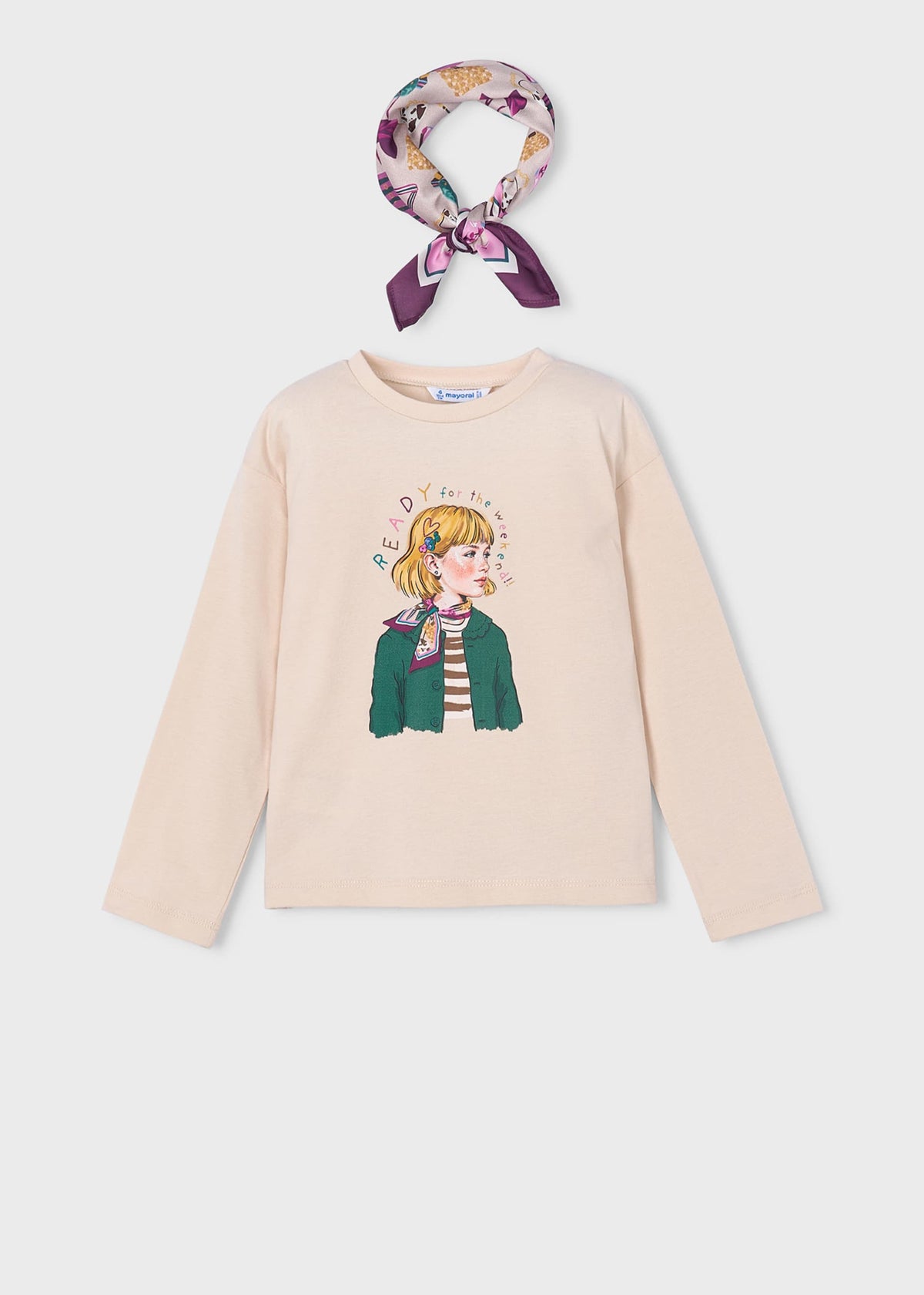 Girl t-shirt with scarf