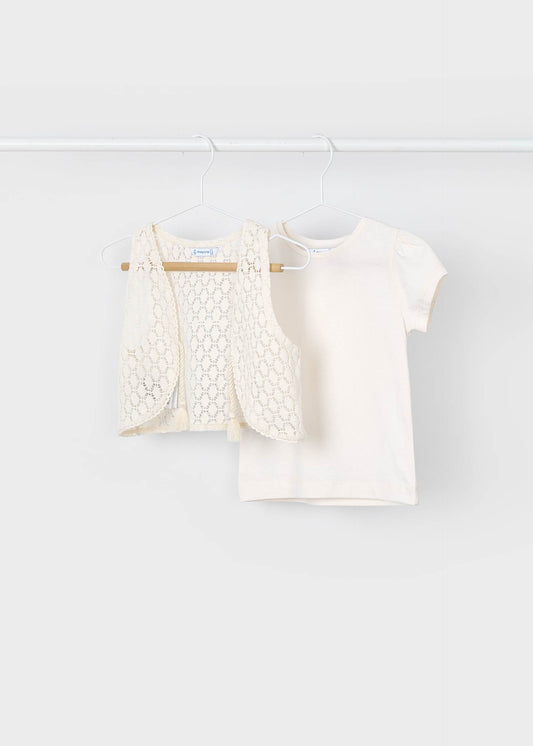 Girl t-shirt with waistcoat
