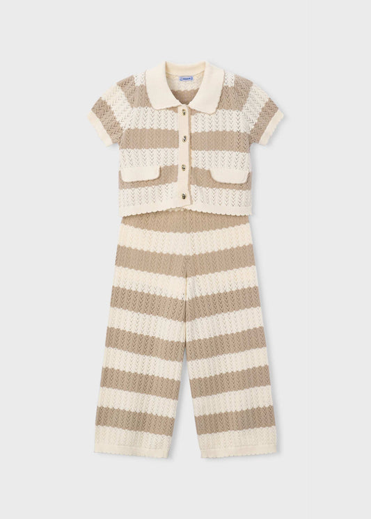 Strickjacke-und-Hosen-Set für Mädchen