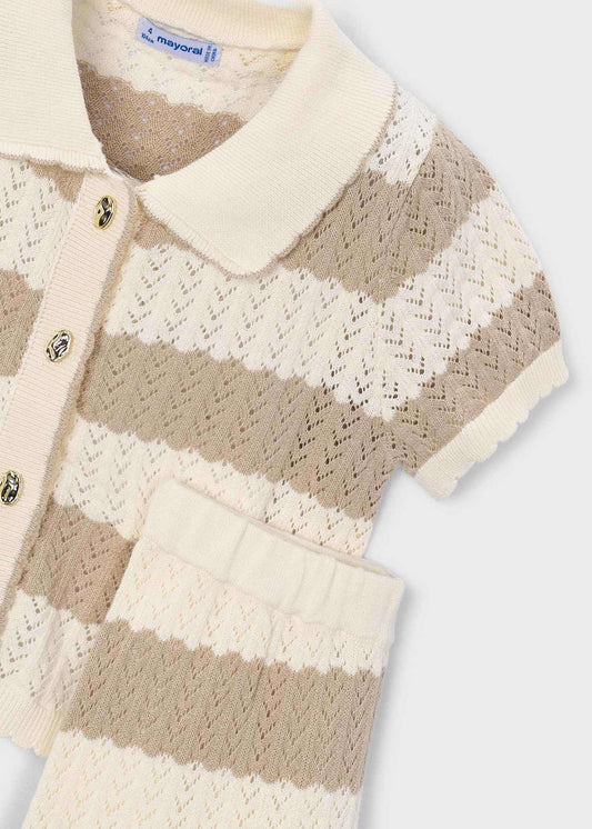 Strickjacke-und-Hosen-Set für Mädchen