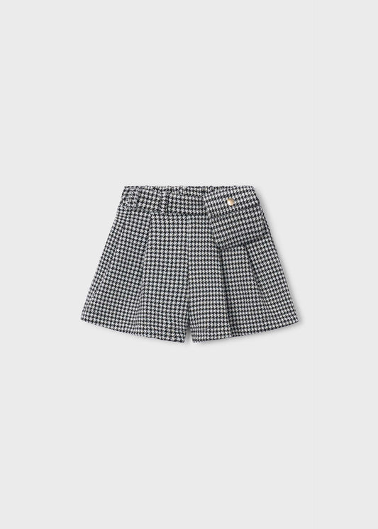 Girls' checked skirt-trousers