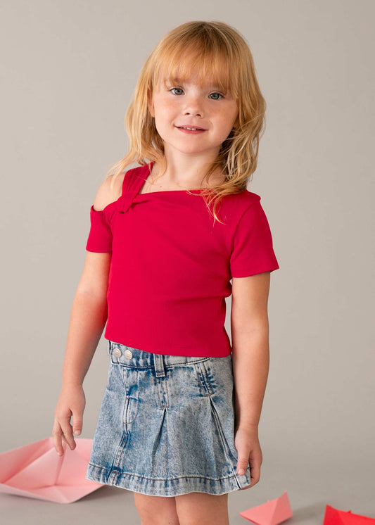 Plissierter Jeansrock für Mädchen