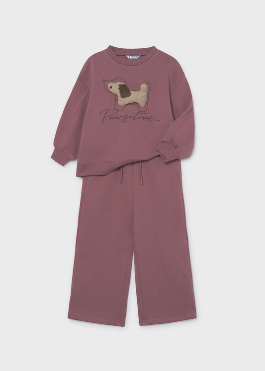 Girls' dog-themed tracksuit