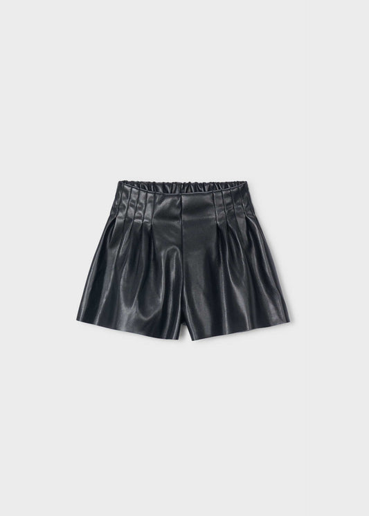 Girl's faux leather Bermuda