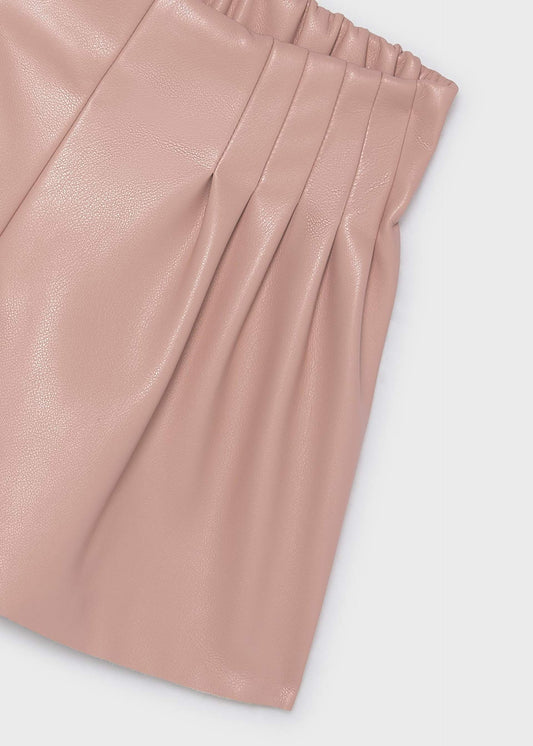 Girl's faux leather Bermuda