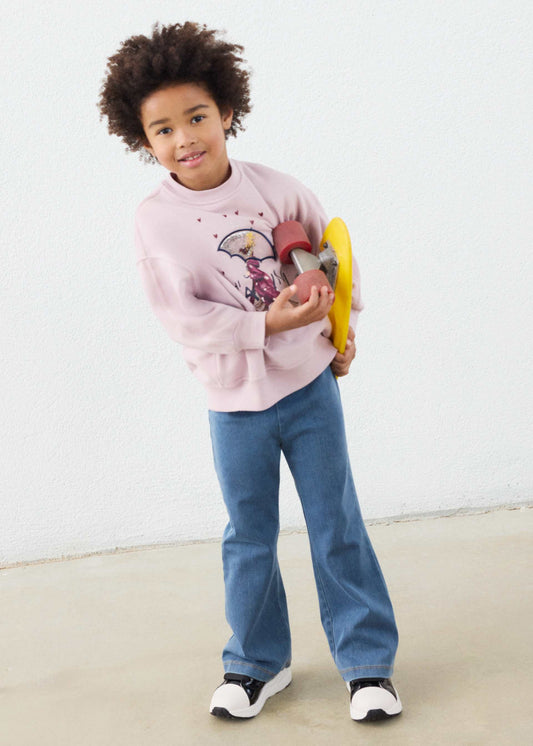 Girls' flare leggings and sweatshirt set
