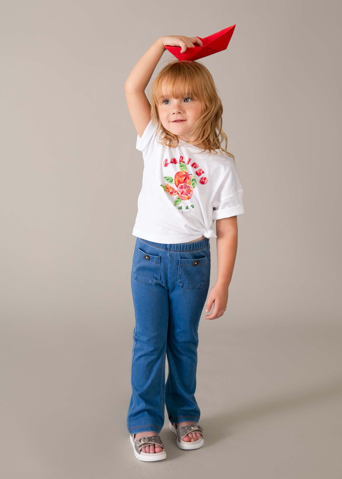 Girls' flare leggings with pockets