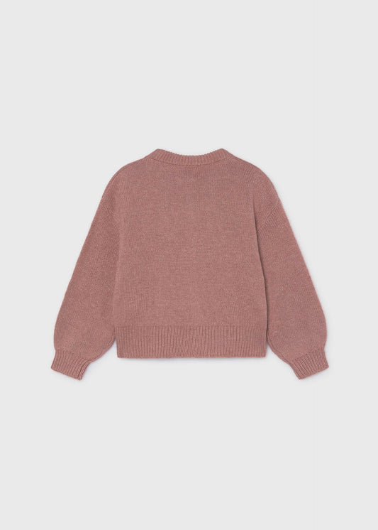 Girls' floral knitted jumper