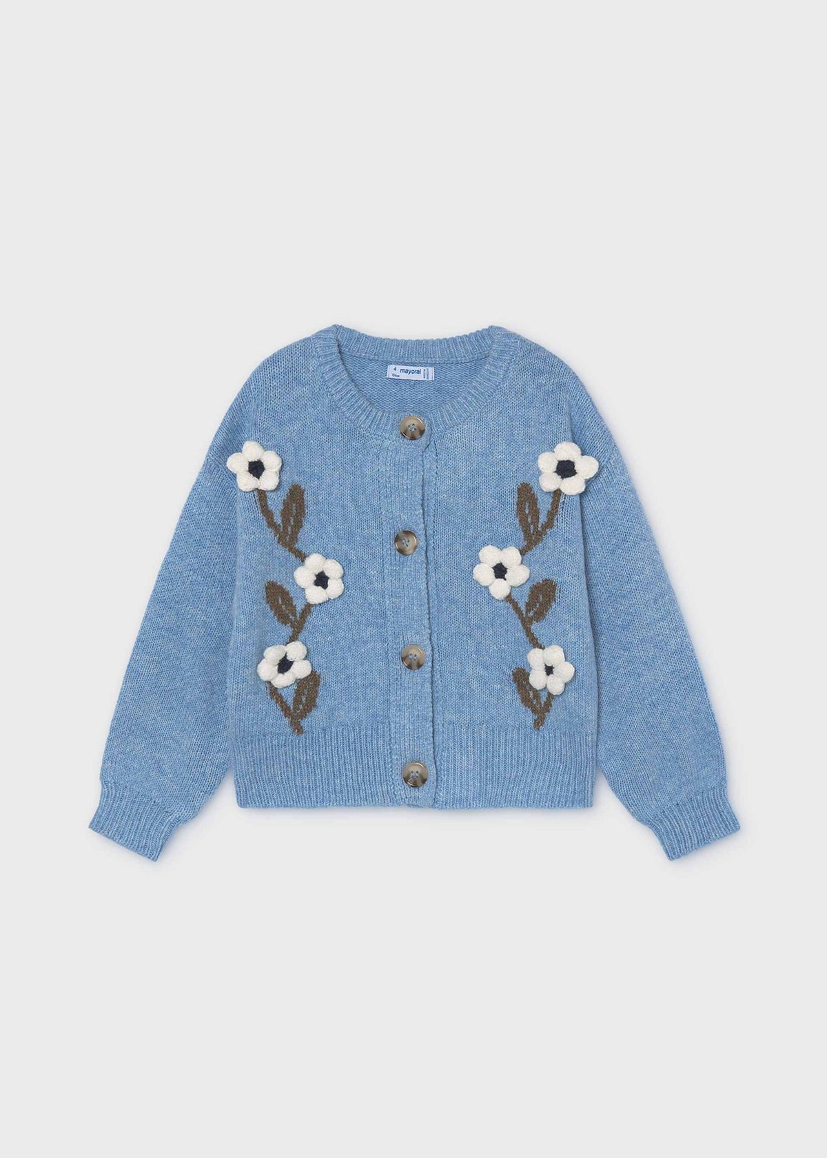 Girls' floral knitted jumper