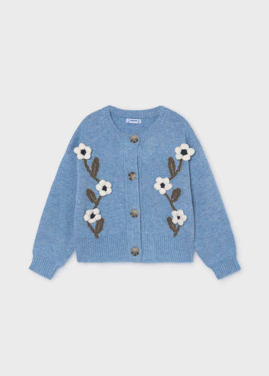 Girls' floral knitted jumper